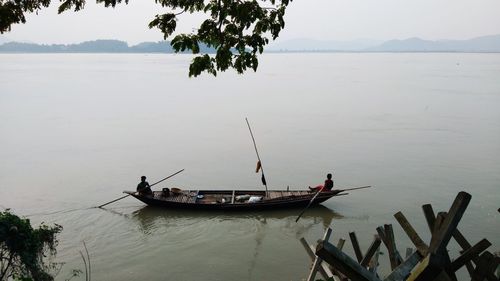 Fisherman's boat in brahmaputra river