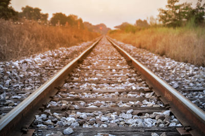 Railroad tracks against sky