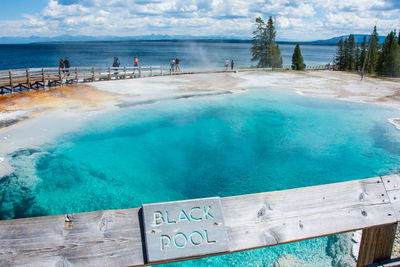 View of swimming pool in sea