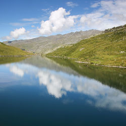 View of the heights of ménuires in summer in the tarentaise massif in the alps in france