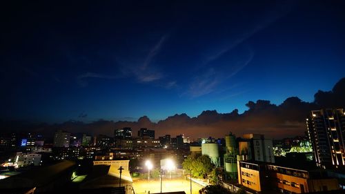 City lit up at night