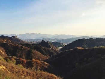 Scenic view of mountains against sky