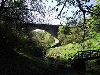 Low angle view of bridge over river