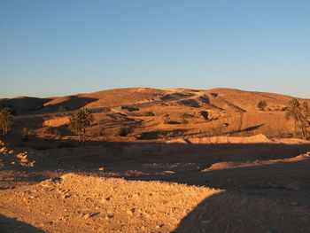 Scenic view of landscape against clear sky