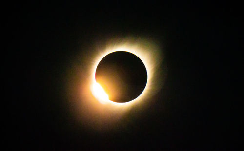 Low angle view of moon against sky