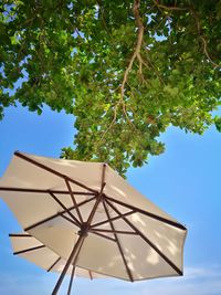 Low angle view of built structure against blue sky