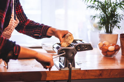 Man working on table