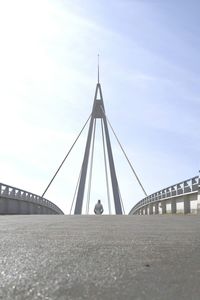 Low angle view of suspension bridge