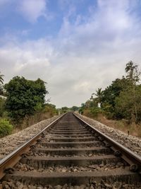 View of railroad tracks against sky