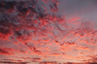 Low angle view of dramatic sky during sunset