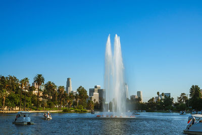 Panoramic view of fountain against sky