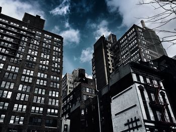 Low angle view of modern building against sky