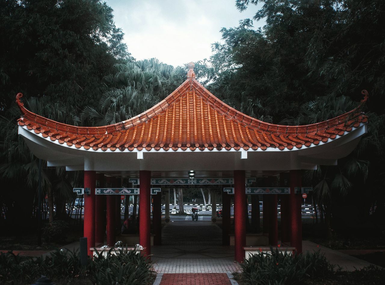 VIEW OF TEMPLE AGAINST BUILDING