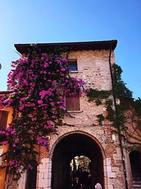 Low angle view of building against clear sky