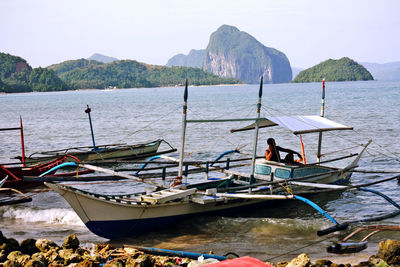 View of boats in sea