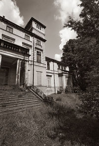 Low angle view of old building against sky