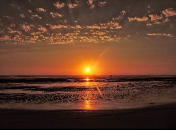 Scenic view of sea at sunset