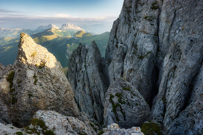 View of rock formation against sky