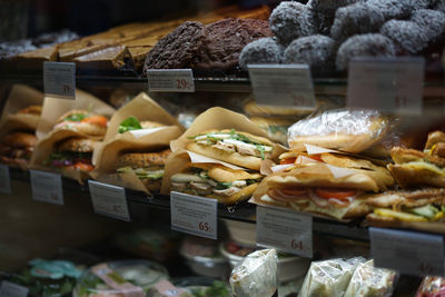 High angle view of food for sale at market