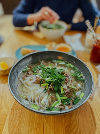 Close-up of food in bowl on table