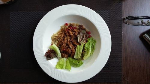 Close-up high angle view of salad in bowl