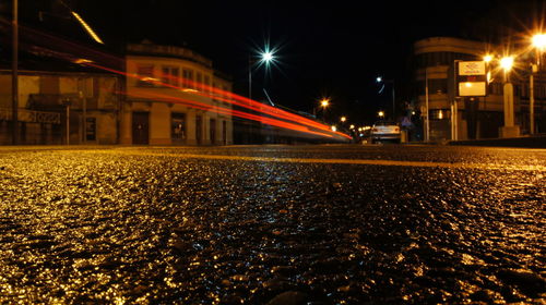 Light trails in city at night