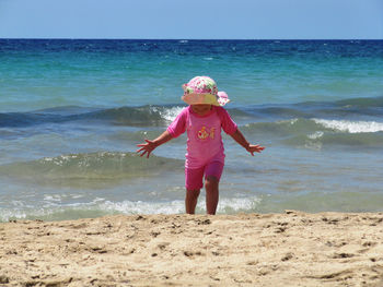 Woman enjoying at beach