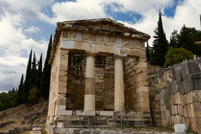 Exterior of temple against sky