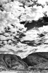 Scenic view of landscape against cloudy sky