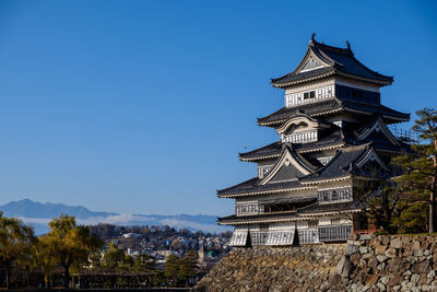 Low angle view of building against clear sky