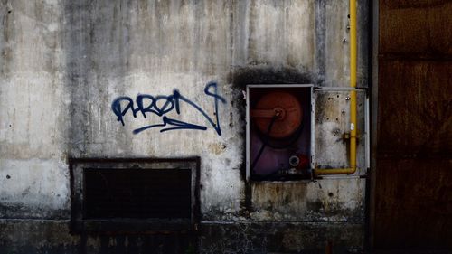 Closed door of old building