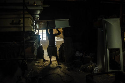 Man working at night