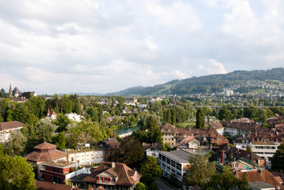 View of town against sky