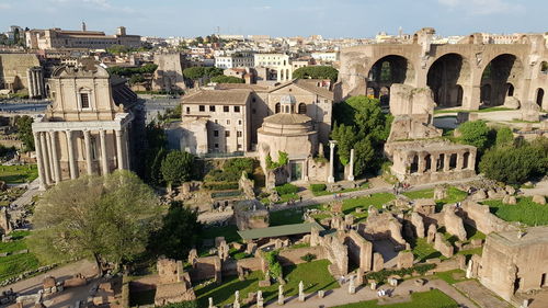 High angle view of historic building in rome 