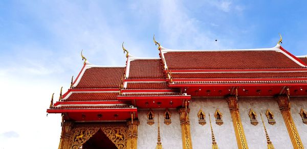 Low angle view of traditional building against sky