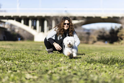 Dog on field