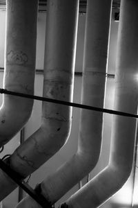 Low angle view of pipe in building