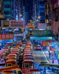 Traffic on road at night