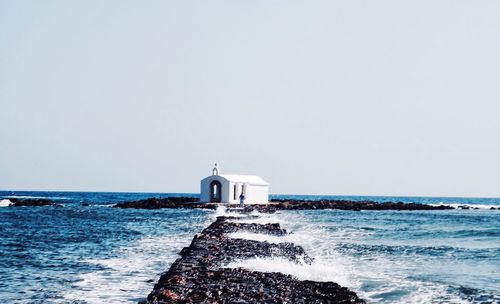 View of sea against clear sky