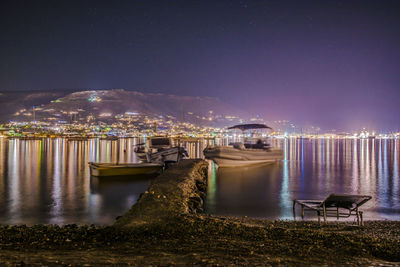 Illuminated city at night