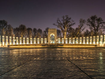 View of illuminated building at night