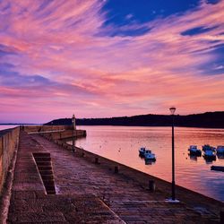 Scenic view of sea against dramatic sky