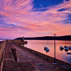 Scenic view of sea against dramatic sky