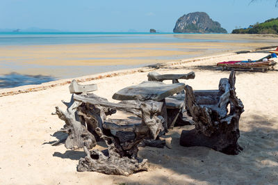 Scenic view of beach against sky