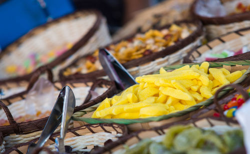 Close-up of food for sale at market stall