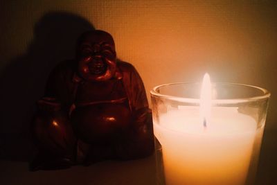 Close-up of lit candle