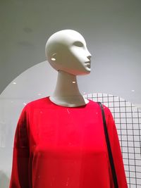 Close-up of mannequin in store