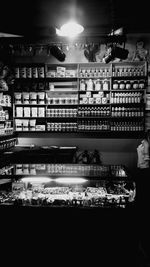 View of illuminated store