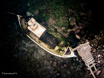 High angle view of abandoned building