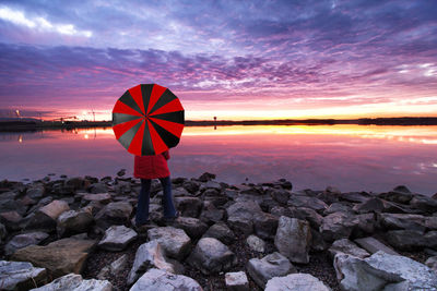 Scenic view of sea during sunset